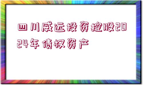 四川威遠(yuǎn)投資控股2024年債權(quán)資產(chǎn)