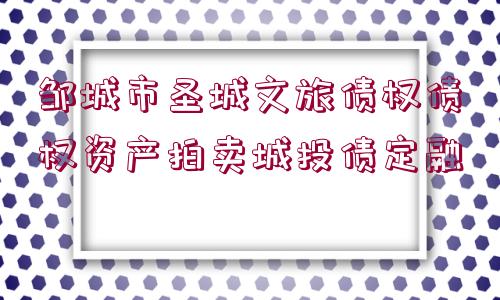 鄒城市圣城文旅債權債權資產拍賣城投債定融