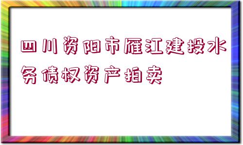 四川資陽市雁江建投水務債權資產(chǎn)拍賣