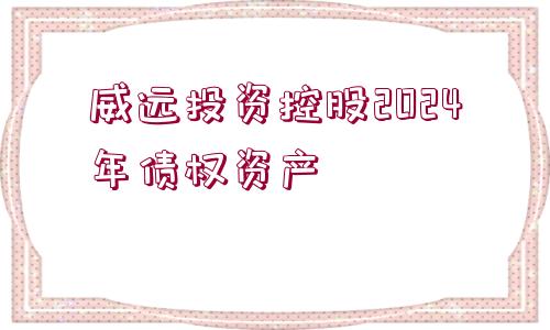 威遠(yuǎn)投資控股2024年債權(quán)資產(chǎn)