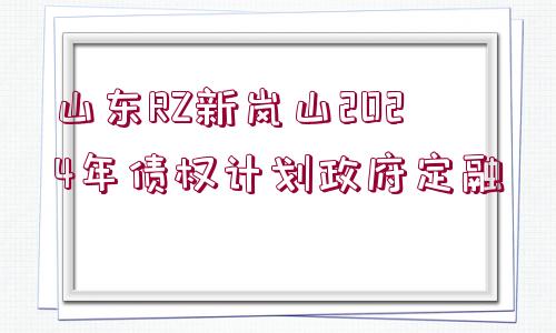 山東RZ新嵐山2024年債權(quán)計(jì)劃政府定融