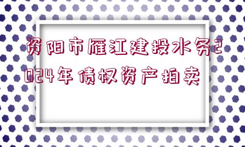 資陽(yáng)市雁江建投水務(wù)2024年債權(quán)資產(chǎn)拍賣(mài)