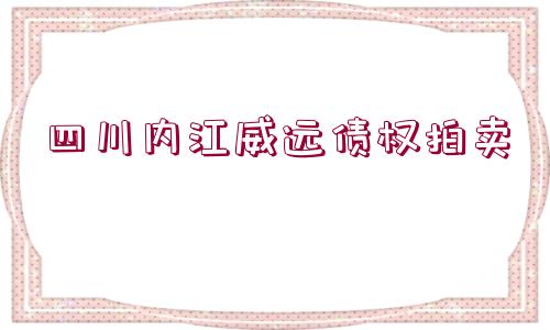 四川內江威遠債權拍賣