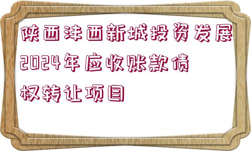 陜西灃西新城投資發(fā)展2024年應(yīng)收賬款債權(quán)轉(zhuǎn)讓項目