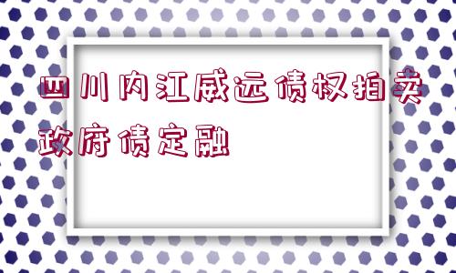 四川內(nèi)江威遠(yuǎn)債權(quán)拍賣政府債定融