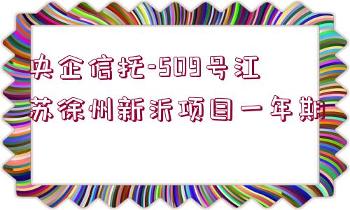 央企信托-509號江蘇徐州新沂項目一年期