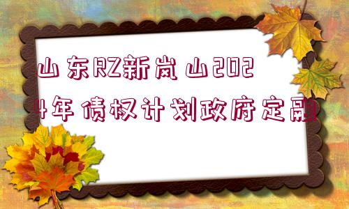 山東RZ新嵐山2024年債權(quán)計(jì)劃政府定融