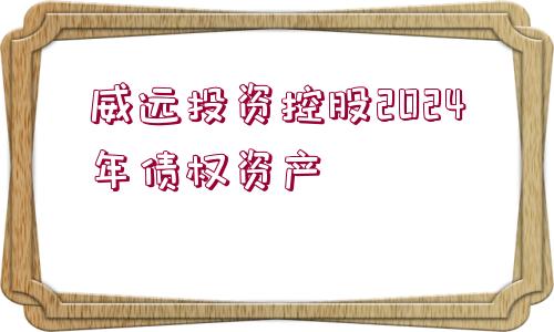 威遠(yuǎn)投資控股2024年債權(quán)資產(chǎn)