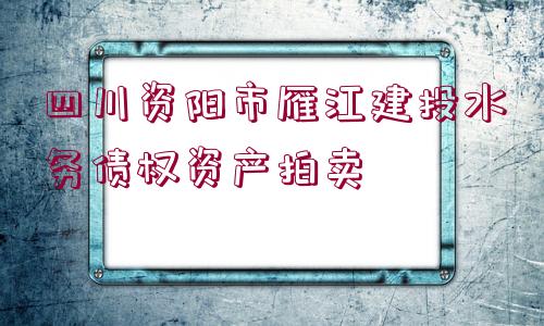 四川資陽市雁江建投水務(wù)債權(quán)資產(chǎn)拍賣