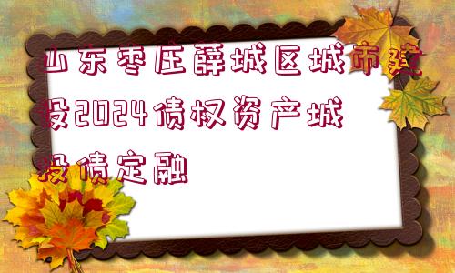 山東棗莊薛城區(qū)城市建設(shè)2024債權(quán)資產(chǎn)城投債定融