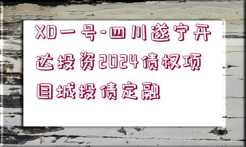 XD一號-四川遂寧開達(dá)投資2024債權(quán)項目城投債定融