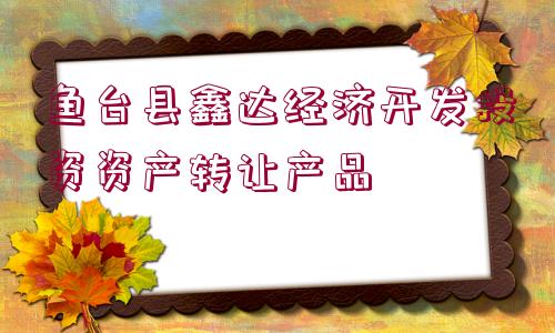 魚臺縣鑫達經(jīng)濟開發(fā)投資資產(chǎn)轉(zhuǎn)讓產(chǎn)品