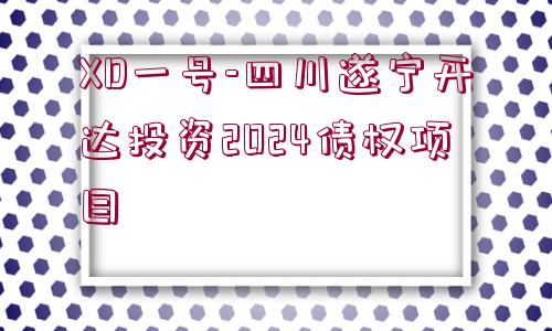 XD一號(hào)-四川遂寧開(kāi)達(dá)投資2024債權(quán)項(xiàng)目