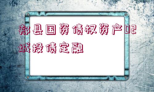 郟縣國(guó)資債權(quán)資產(chǎn)02城投債定融