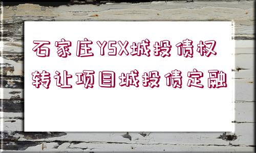 石家莊YSX城投債權(quán)轉(zhuǎn)讓項(xiàng)目城投債定融