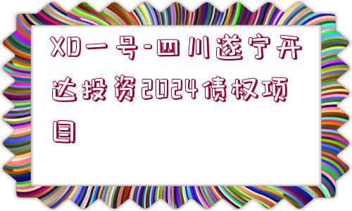 XD一號-四川遂寧開達(dá)投資2024債權(quán)項目