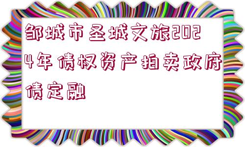 鄒城市圣城文旅2024年債權(quán)資產(chǎn)拍賣政府債定融