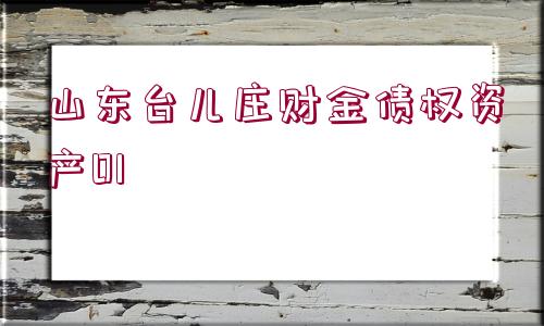 山東臺兒莊財金債權資產(chǎn)01