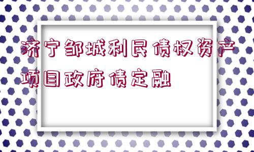 濟寧鄒城利民債權(quán)資產(chǎn)項目政府債定融