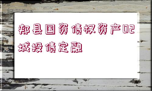 郟縣國資債權資產(chǎn)02城投債定融