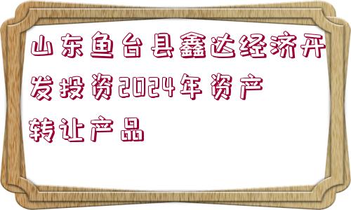 山東魚臺(tái)縣鑫達(dá)經(jīng)濟(jì)開發(fā)投資2024年資產(chǎn)轉(zhuǎn)讓產(chǎn)品