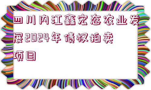 四川內(nèi)江鑫宏態(tài)農(nóng)業(yè)發(fā)展2024年債權(quán)拍賣項目