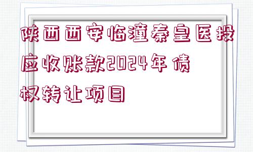 陜西西安臨潼秦皇醫(yī)投應(yīng)收賬款2024年債權(quán)轉(zhuǎn)讓項(xiàng)目