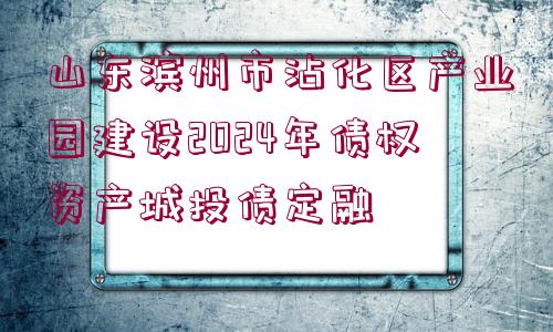 山東濱州市沾化區(qū)產業(yè)園建設2024年債權資產城投債定融