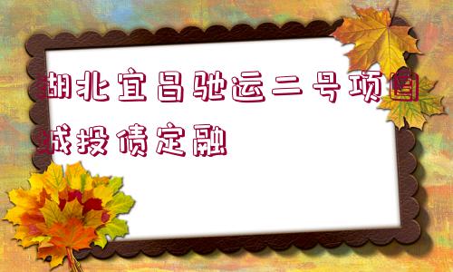 湖北宜昌馳運二號項目城投債定融