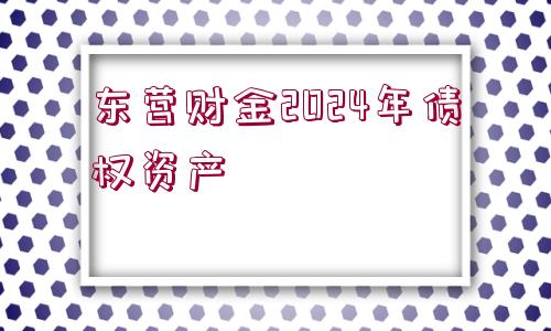 東營財金2024年債權(quán)資產(chǎn)