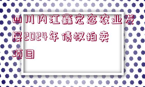 四川內(nèi)江鑫宏態(tài)農(nóng)業(yè)發(fā)展2024年債權(quán)拍賣項(xiàng)目