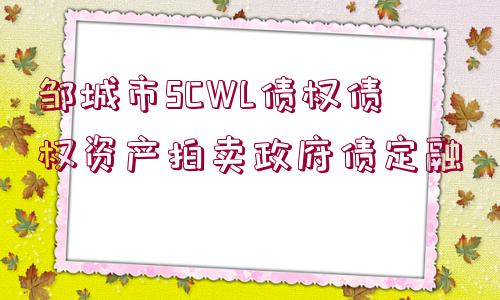 鄒城市SCWL債權債權資產(chǎn)拍賣政府債定融