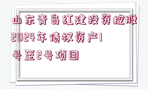 山東青島紅建投資控股2024年債權(quán)資產(chǎn)1號至2號項目