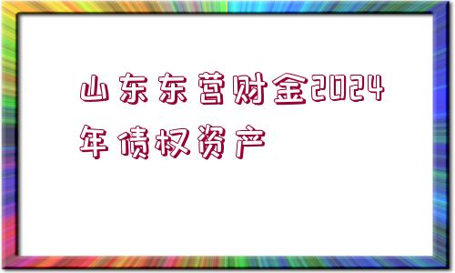 山東東營財(cái)金2024年債權(quán)資產(chǎn)