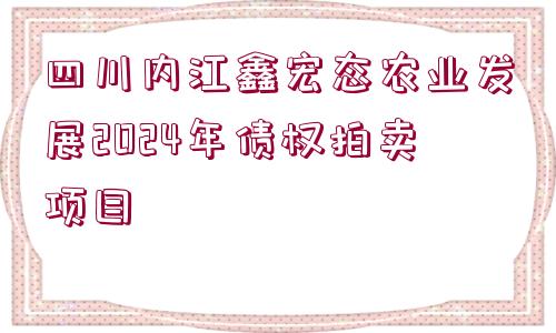 四川內(nèi)江鑫宏態(tài)農(nóng)業(yè)發(fā)展2024年債權(quán)拍賣項(xiàng)目