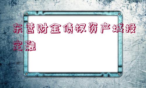 東營財金債權(quán)資產(chǎn)城投定融