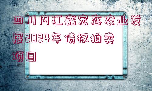 四川內(nèi)江鑫宏態(tài)農(nóng)業(yè)發(fā)展2024年債權(quán)拍賣項目