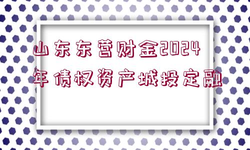 山東東營財金2024年債權(quán)資產(chǎn)城投定融