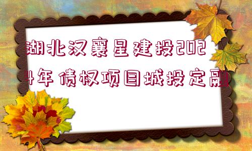 湖北漢襄星建投2024年債權項目城投定融