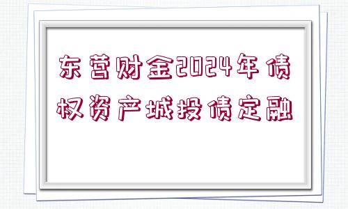 東營財金2024年債權資產城投債定融