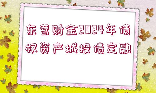 東營(yíng)財(cái)金2024年債權(quán)資產(chǎn)城投債定融