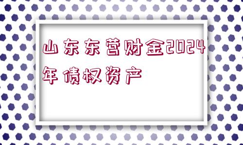 山東東營財金2024年債權(quán)資產(chǎn)