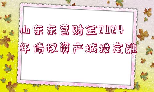 山東東營財金2024年債權(quán)資產(chǎn)城投定融