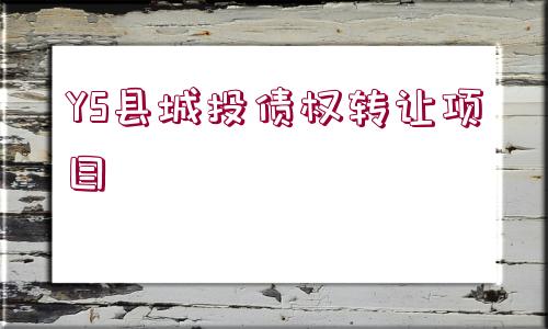 YS縣城投債權(quán)轉(zhuǎn)讓項目