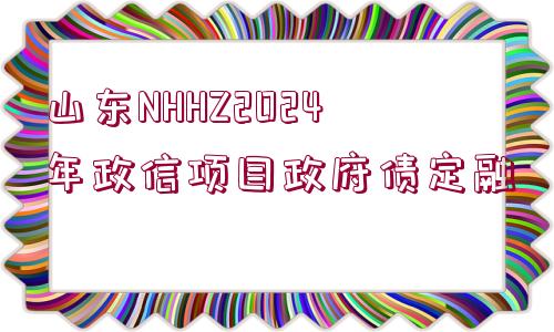 山東NHHZ2024年政信項目政府債定融