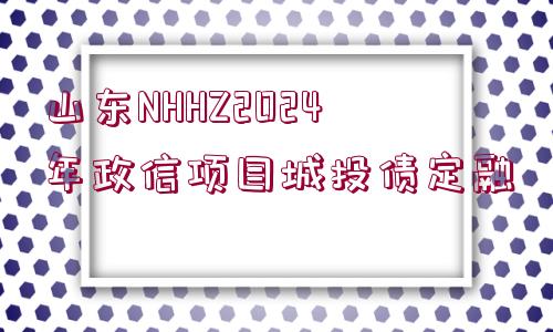 山東NHHZ2024年政信項(xiàng)目城投債定融