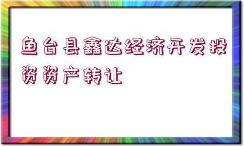 魚臺縣鑫達經(jīng)濟開發(fā)投資資產(chǎn)轉(zhuǎn)讓