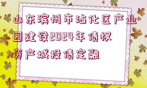 山東濱州市沾化區(qū)產(chǎn)業(yè)園建設(shè)2024年債權(quán)資產(chǎn)城投債定融