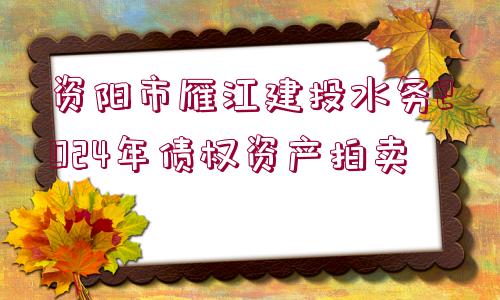 資陽市雁江建投水務2024年債權(quán)資產(chǎn)拍賣