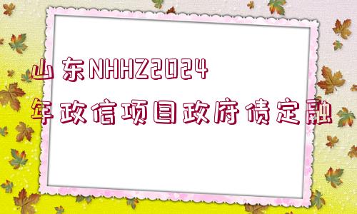 山東NHHZ2024年政信項目政府債定融